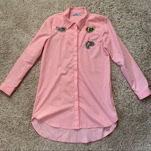 Actuel Pink Button-Down Tunic